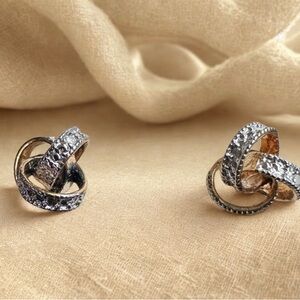 Victoria Townsend 18K Gold Over Sterling Earrings ✨ CZ Knot Studs